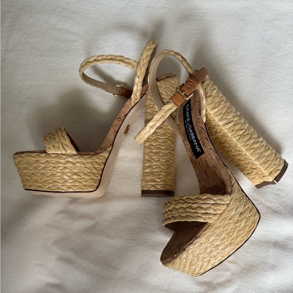 DOLCE & GABBANA
Keira 120 Raffia Platform Sand - Picture 11 of 16